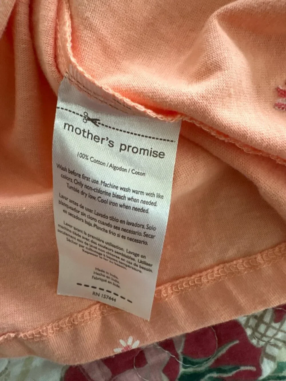 Mother's Promise Coral/Peach Flutter-Sleeve Baby Girl Outfit Set Size 9-12 Month